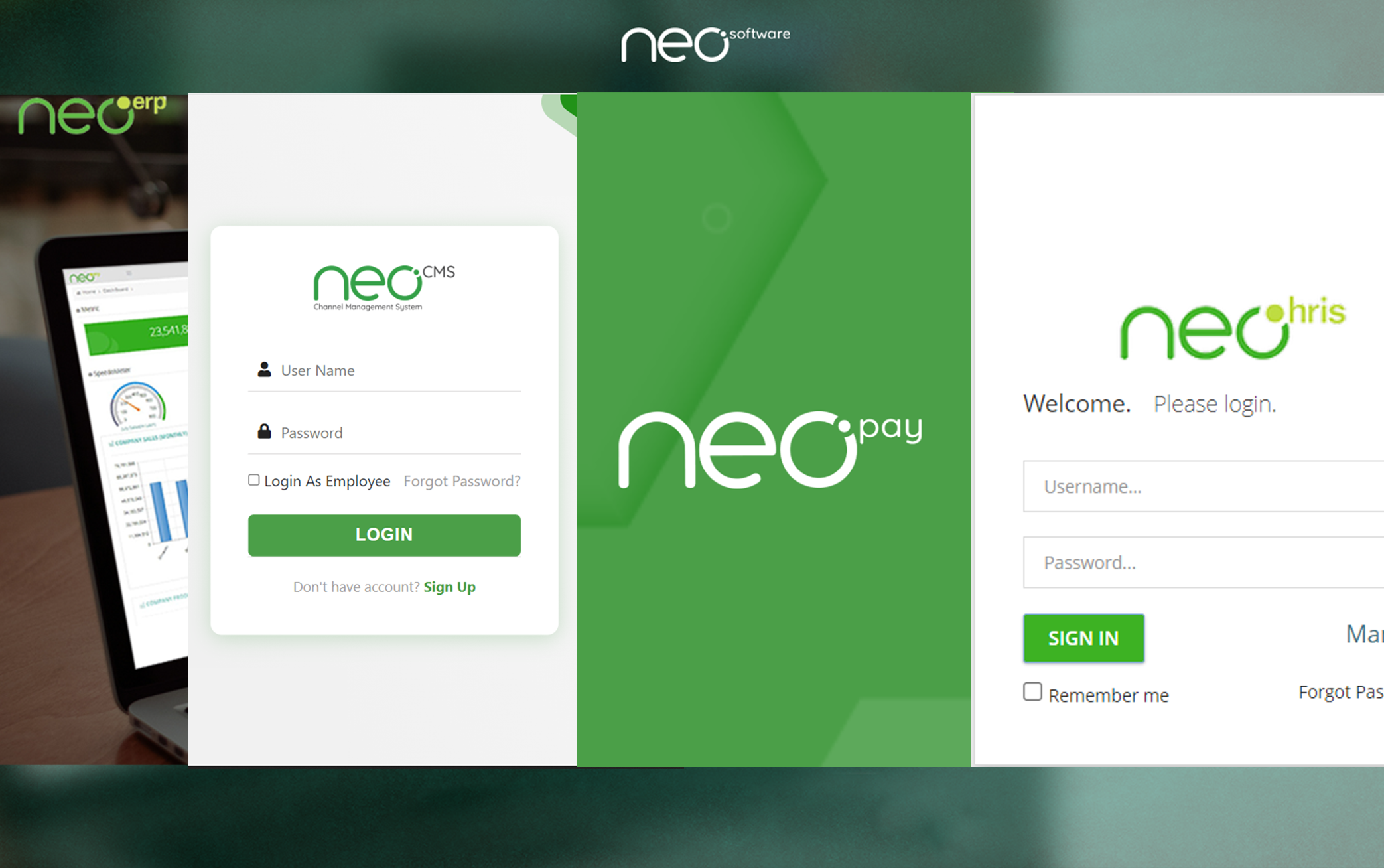 Neosoftware products login page